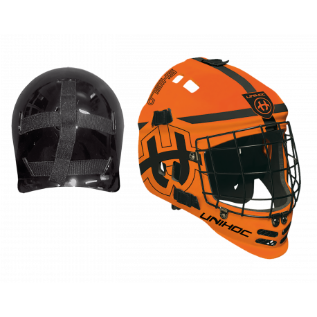 UNHIHOC Goalimaske Shield - orangeschwarz